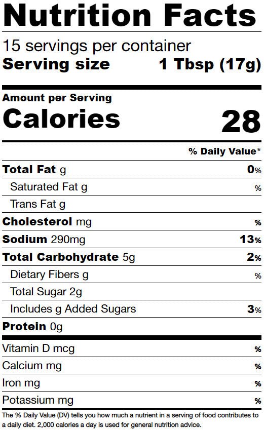 Nutrition Facts 15 servings per container
