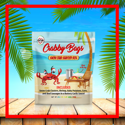 Crabby Bags Spicy Cajun Snow Crab Boil in a Bag | Tiktok Viral Product