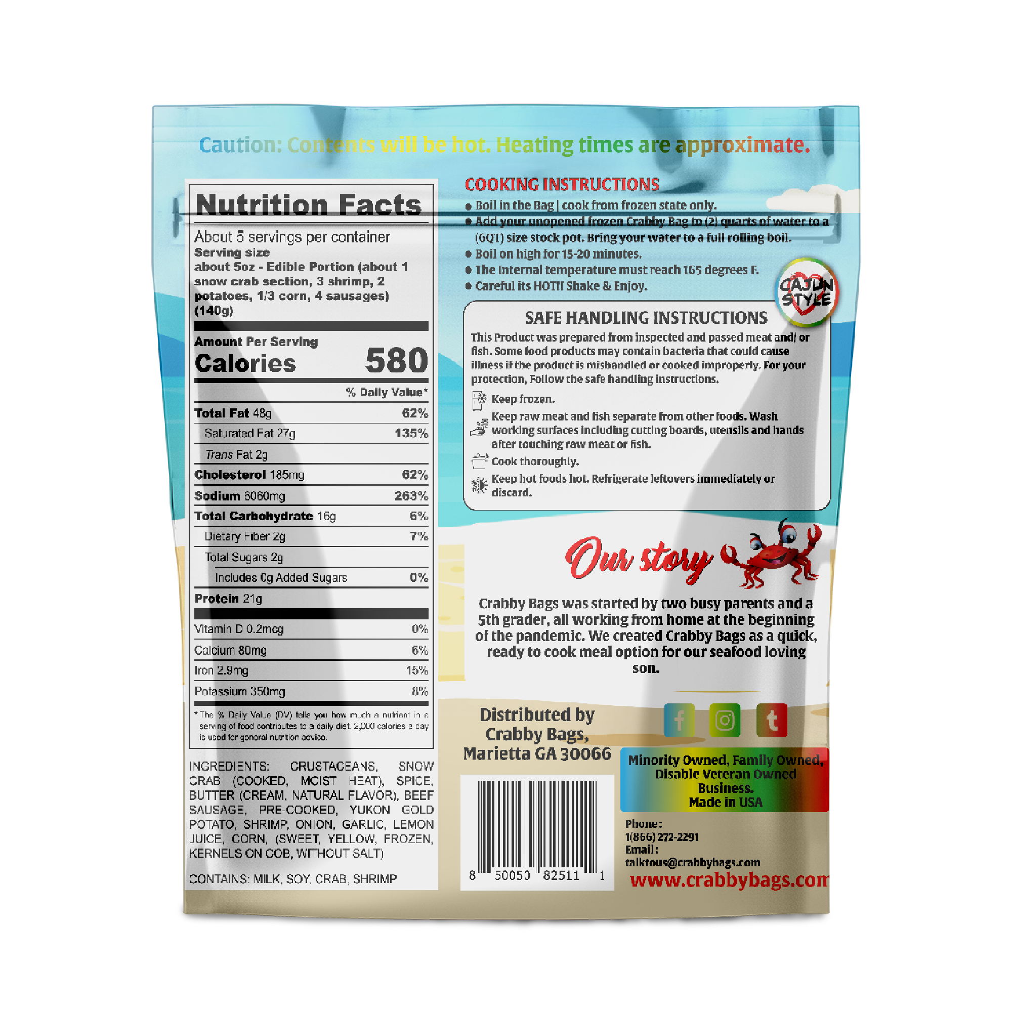 Nutrition Facts 2 servings Prepared Calories 580