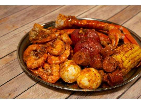Wild-caught shrimp seafood boil